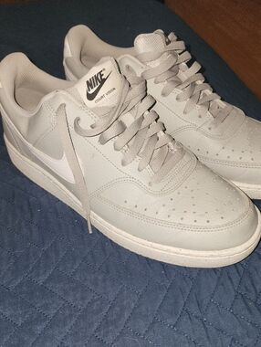 Nike Light Gray Court Vision Low Top Sneakers